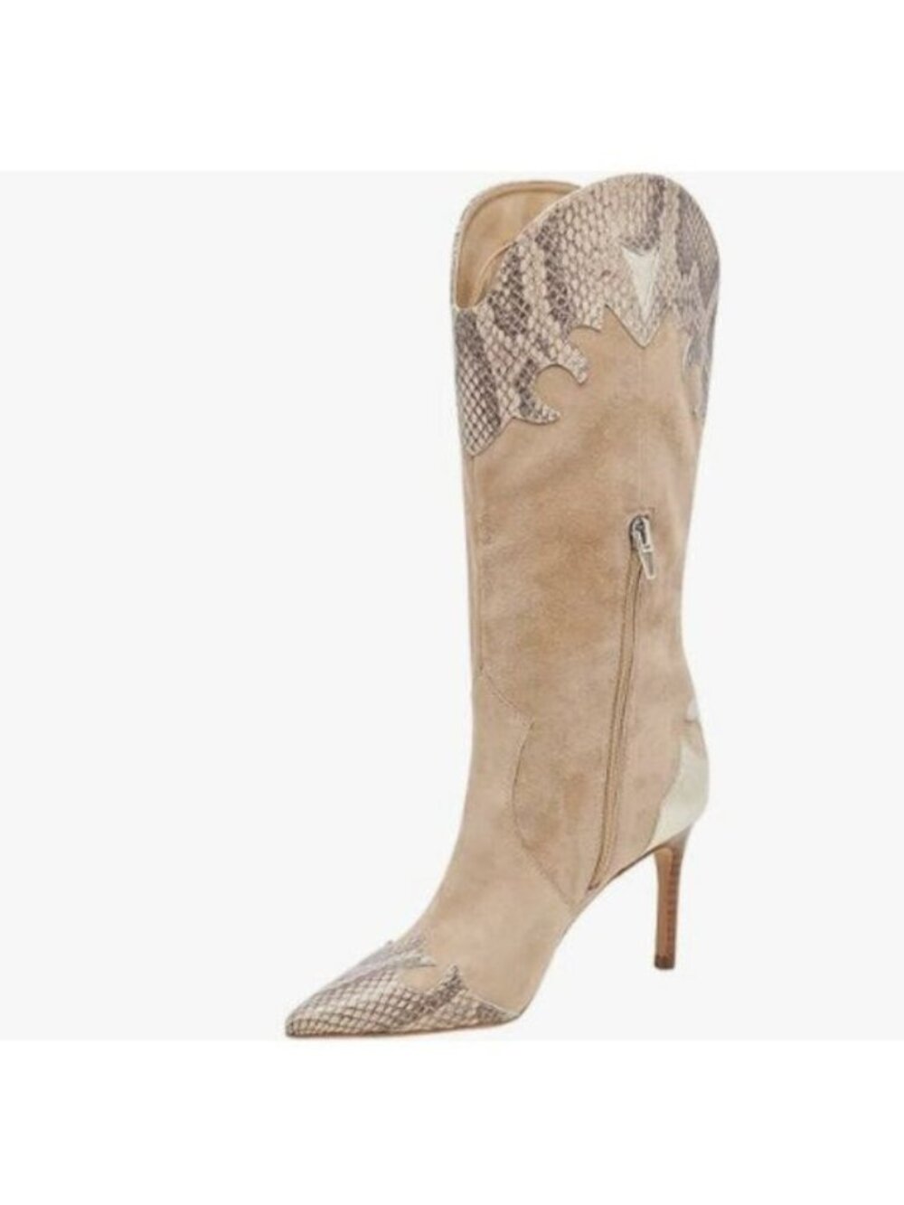 miss left Women Trendy Thin High Heel Pointed Toe Knee High Boots Mid Calf Boots